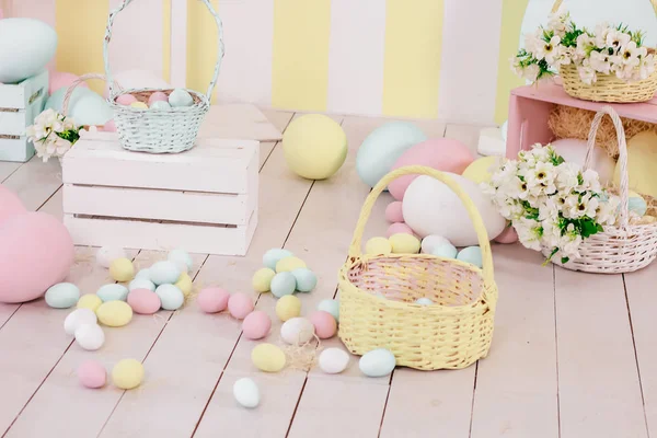 Pascua Composition Rabbit Patos — Foto de Stock