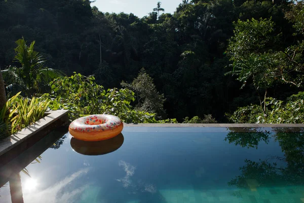 Anel Inflável Piscina Tropical Selva — Fotografia de Stock