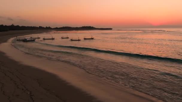 Deniz Günbatımı Gündoğumu Top Havadan Görünümü — Stok video