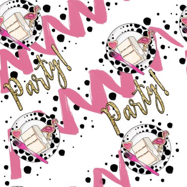 Dikişsiz desen - parti pasta Doğum günü desen duvar kağıdı