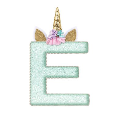 Letter//başlangıç//Monogram-Unicorn 3D alfabe