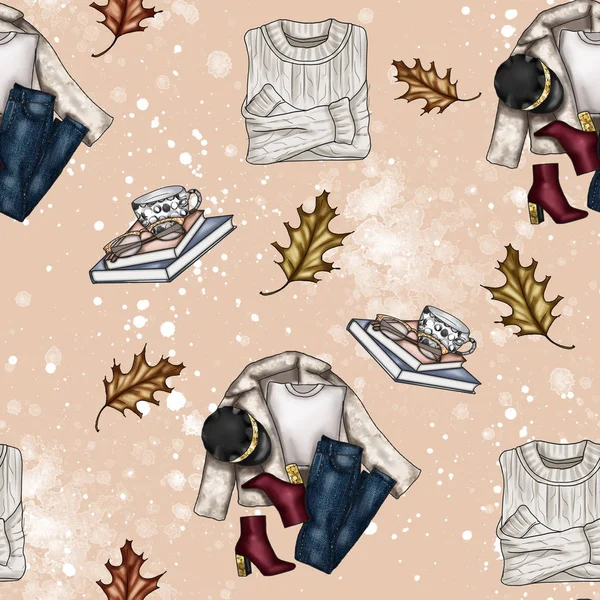 Fashion Autumn fall seamless pattern
