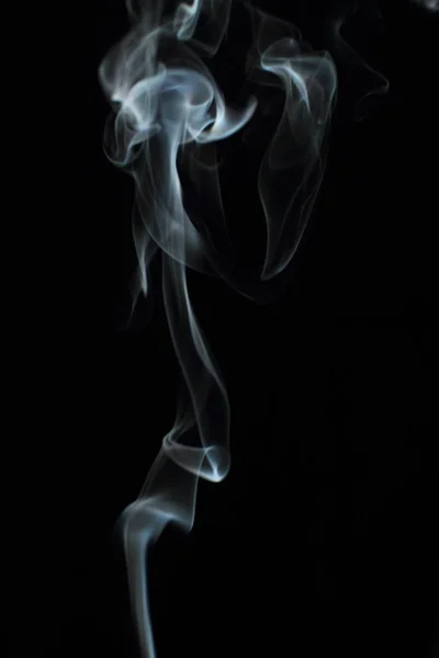 White Smoke Texture Black Background — Stock Photo, Image