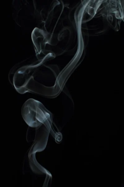 Fehér Füst Textúra Fekete Háttér — Stock Fotó