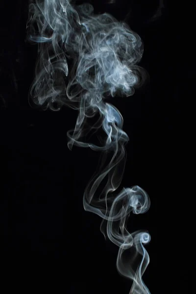 White Smoke Texture Black Background — Stock Photo, Image