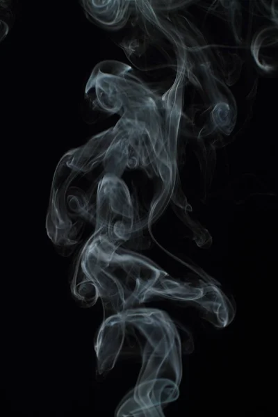 White Smoke Texture Black Background — Stock Photo, Image