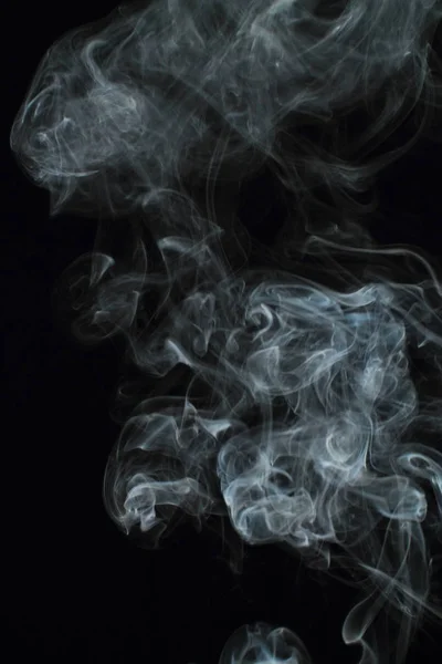 White Smoke Texture Black Background — Stock Photo, Image