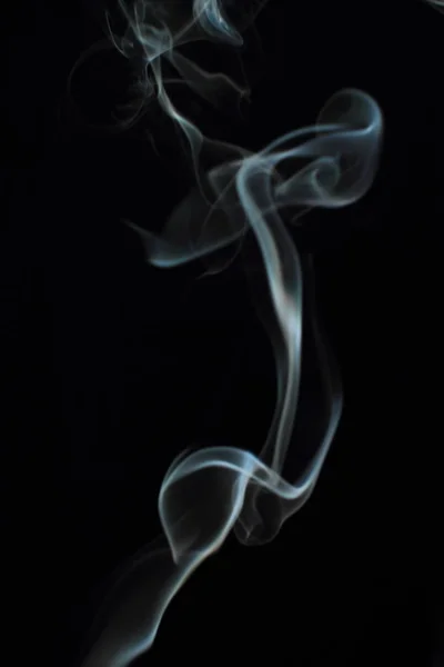 White Smoke Texture Black Background — Stock Photo, Image