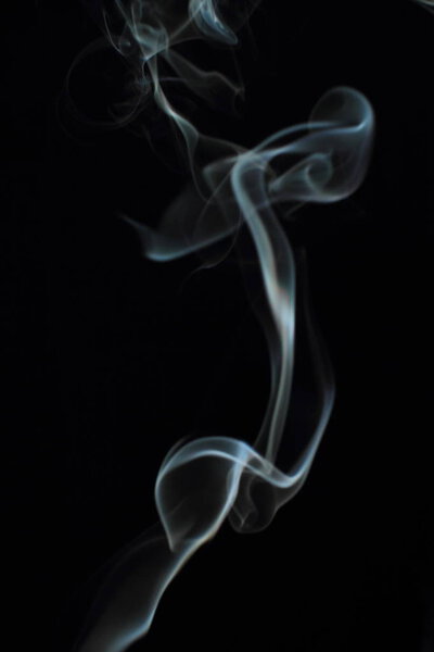 White smoke texture on black background