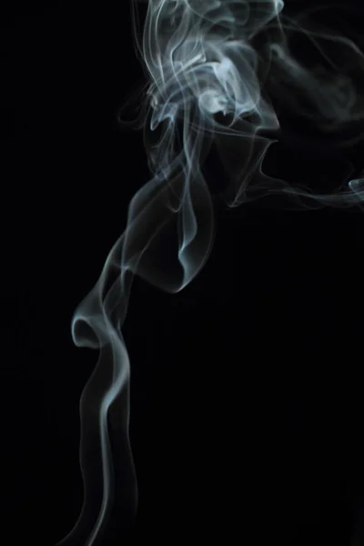 White Smoke Texture Black Background — Stock Photo, Image