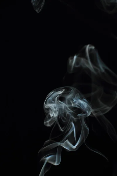 White Smoke Texture Black Background — Stock Photo, Image