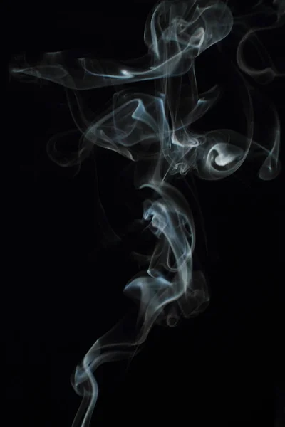 White Smoke Texture Black Background — Stock Photo, Image