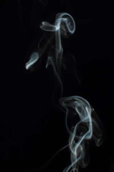 White Smoke Texture Black Background — Stock Photo, Image