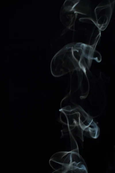 White Smoke Texture Black Background — Stock Photo, Image