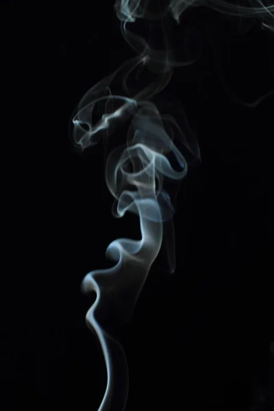 White Smoke Texture Black Background — Stock Photo, Image