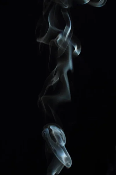 White Smoke Texture Black Background — Stock Photo, Image