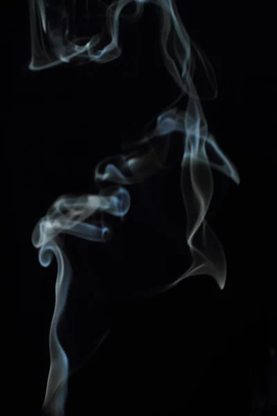 White Smoke Texture Black Background — Stock Photo, Image