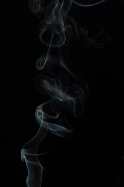 White Smoke Texture Black Background — Stock Photo, Image