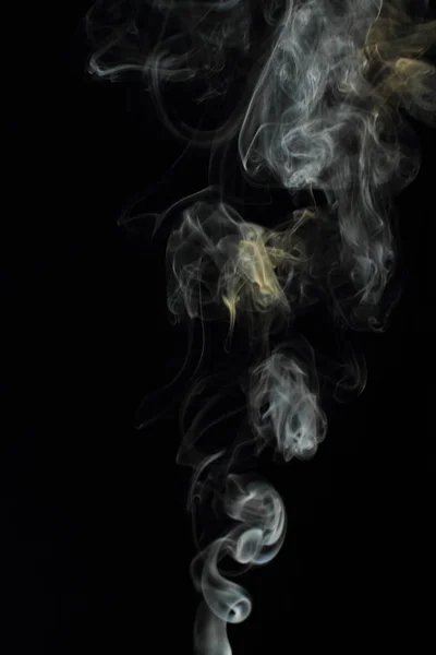 White Smoke Texture Black Background — Stock Photo, Image