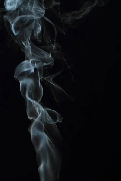 Textura Fumaça Branca Fundo Preto — Fotografia de Stock