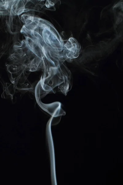 White Smoke Texture Black Background — Stock Photo, Image