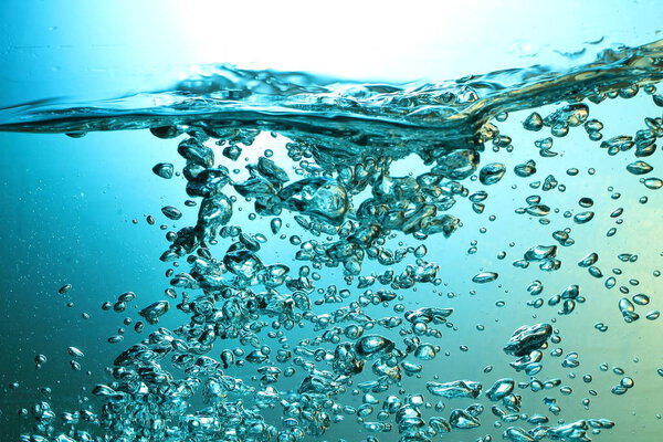 fresh water with bubbles