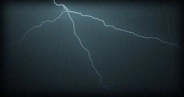 Gerçekçi yansımalar siyah bir zemin üzerine yıldırım