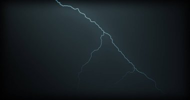 Gerçekçi yansımalar siyah bir zemin üzerine yıldırım
