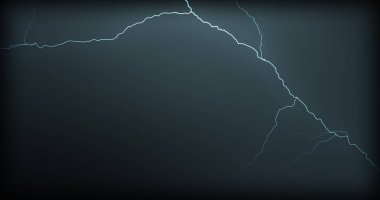 Gerçekçi yansımalar siyah bir zemin üzerine yıldırım