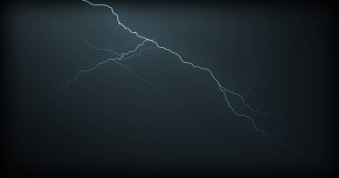 Gerçekçi yansımalar siyah bir zemin üzerine yıldırım