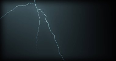 Gerçekçi yansımalar siyah bir zemin üzerine yıldırım