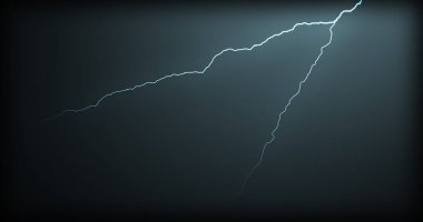 Gerçekçi yansımalar siyah bir zemin üzerine yıldırım