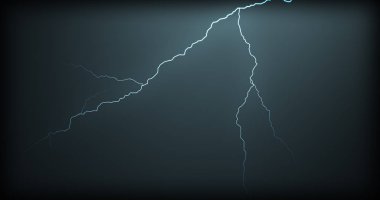 Gerçekçi yansımalar siyah bir zemin üzerine yıldırım