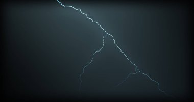 Gerçekçi yansımalar siyah bir zemin üzerine yıldırım