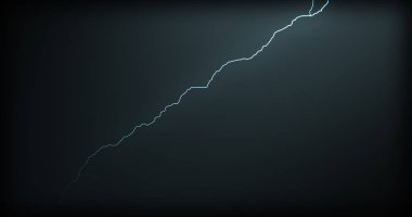 Gerçekçi yansımalar siyah bir zemin üzerine yıldırım