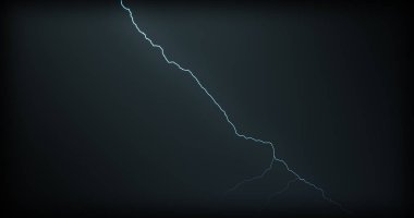 Gerçekçi yansımalar siyah bir zemin üzerine yıldırım