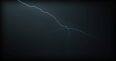 Gerçekçi yansımalar siyah bir zemin üzerine yıldırım