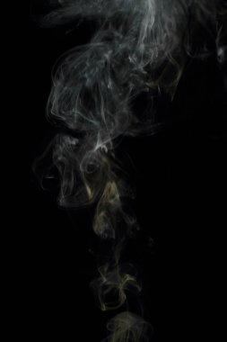 White smoke texture on black background clipart