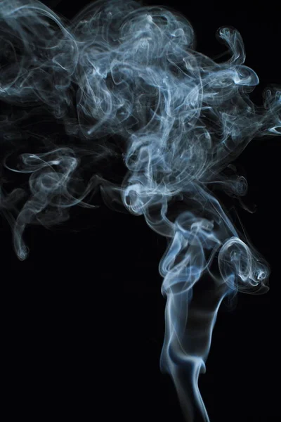 White Smoke Texture Black Background — Stock Photo, Image