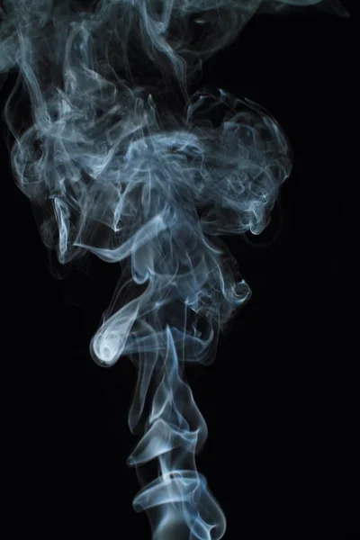 White Smoke Texture Black Background — Stock Photo, Image