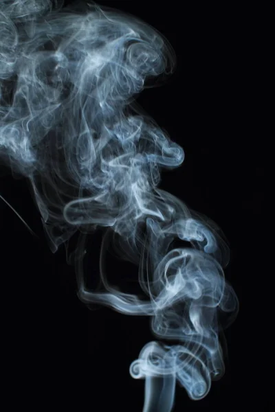 White Smoke Texture Black Background — Stock Photo, Image