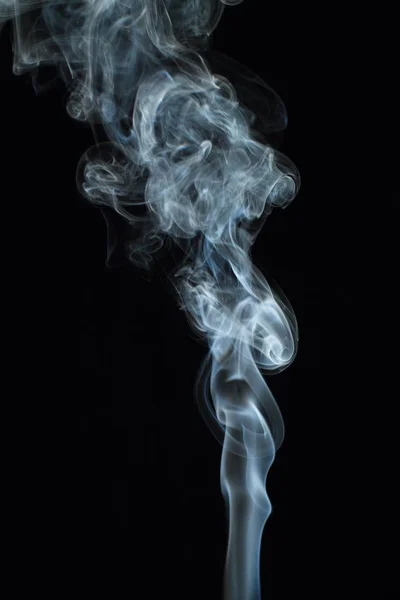 White Smoke Texture Black Background — Stock Photo, Image