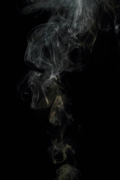 White smoke texture on black background