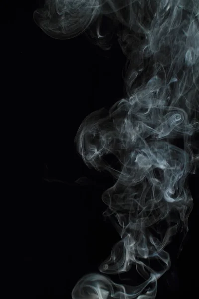 White Smoke Texture Black Background — Stock Photo, Image