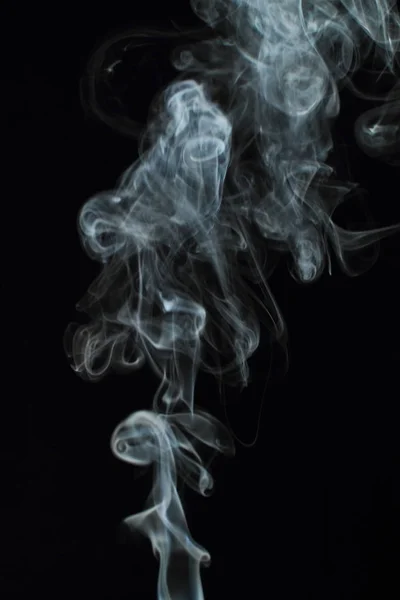 Biały Dym Tekstury Czarnym Tle — Zdjęcie stockowe