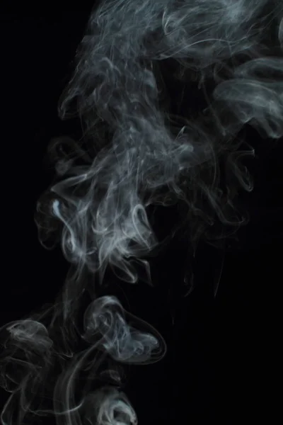 White Smoke Texture Black Background — Stock Photo, Image