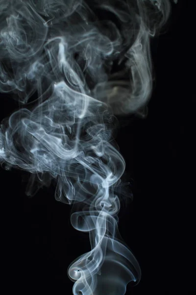 White Smoke Texture Black Background — Stock Photo, Image