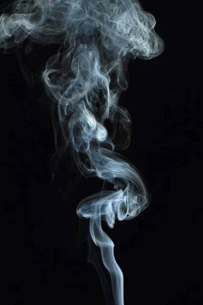 White Smoke Texture Black Background — Stock Photo, Image