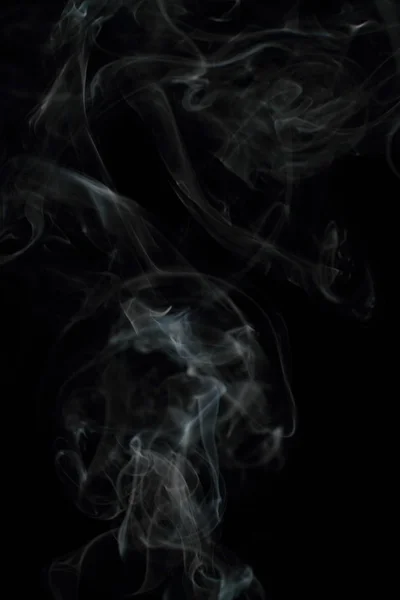 White Smoke Texture Black Background — Stock Photo, Image