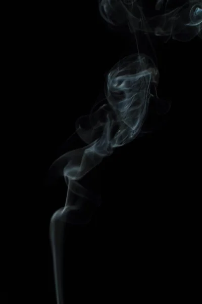 White Smoke Texture Black Background — Stock Photo, Image